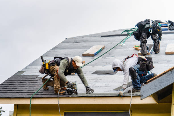 Professional Gutter Installation technician working in Marietta, OH
